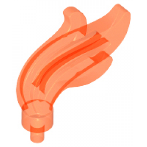 Kleine pluim van veren - vlam - water Trans Neon Orange
